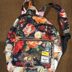 Herschel Hoffman dark floral canvas backpack